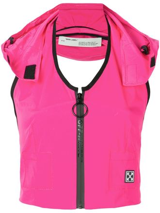 Off-white sporty gilet top - women - Polyamide/PVC/Spandex/Elastane/Polyester - 40 - Red