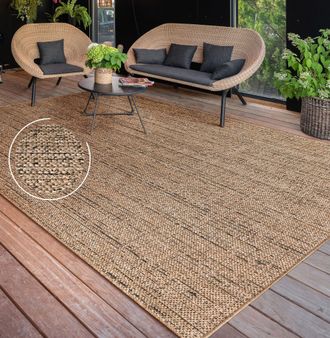 Paco Home Paco Home Alfombra Cocina Exterior Terraza Jardin Lavar En La Lavadora Motivo Boho Chic Beige, 240x340 Cm