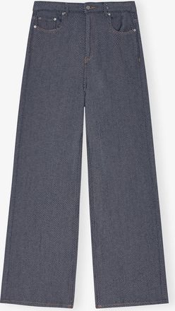 Ganni Navy Marri Jeans in Blue Twill - Size 26 Organic Cotton
