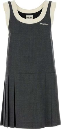Miu Miu Dark Grey Wool Mini Dress