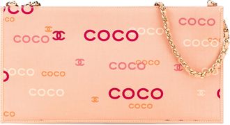 Chanel Pre-owned Womens Canvas Coco Print Chain Bag - Beige Textile - One Size