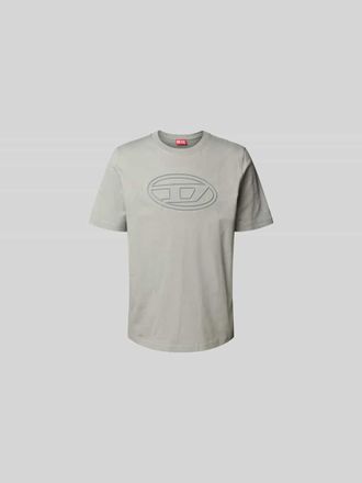 Diesel T-Shirt mit Label-Detail in Hellgrau, Gr&ouml;&szlig;e XL