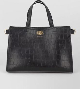 Burberry crocodile effect tote bag top handles