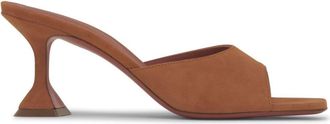Amina Muaddi Lupita 70mm suede sandals - women - Suede - 36 - Brown