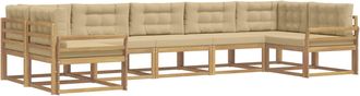 vidaXL Conjunto De Sof&aacute;s De Exterior 7 Uds. Y Beige Vidaxl