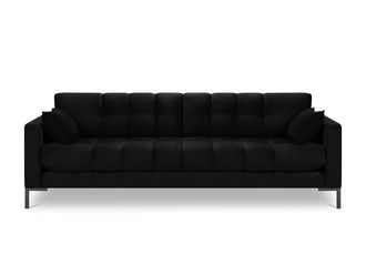 BLOOMINGLOFT 4-Sitzer Designsofa Mamaia Samt - Schwarz