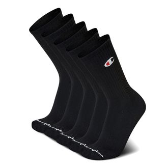 Champion Mens Crew Socks, Black, 10-13 (Pack of 5)