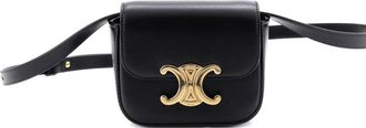 Celine Triomphe Shoulder Bag Smooth Calfskin Mini crossbody bag - Nero