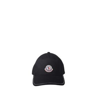 Moncler Logo Katoenen Baseballpet - Heren - Petten - Zwart - ONE Size - Katoen - Accessoires