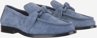 Bottega Veneta Womens Loafers Astaire Light Blue Suede