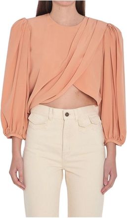 Chlo&eacute; Gedrapeerde Blouse - Dames - Blouses - Roze - S - Overhemden