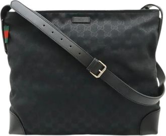 Gucci Pre-owned GG Canvas Shoulder Bag - Dames - Vintage Schoudertas - Zwart - ONE Size - Leer - Vintage