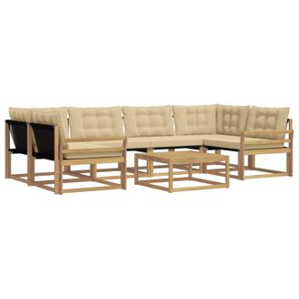 vidaXL Conjunto De Sof&aacute;s De Exterior 7 Pcs Y Beige 79 X 79 X 37 Cm Vidaxl
