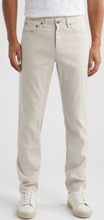 Bugatchi Straight Leg Five Pocket Pants in Almond at Nordstrom, Size 33