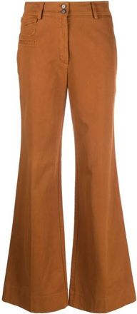 Forte_Forte Stijlvolle Broek - Dames - Wijde Broeken - Bruin - S - Broeken