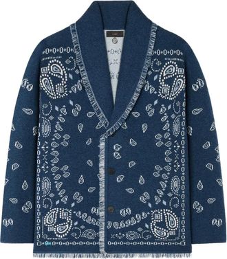 Alanui paisley jacquard cardigan - Blue
