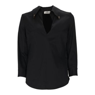 Elisabetta Franchi Dames, Blouses & Shirts, Zwart, Maat: XL