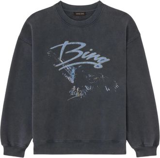 Anine Bing Spencer Sweatshirt Eagle - Dames - Sweatshirts - Zwart - XS - Katoen - Hoodies & sweatvesten