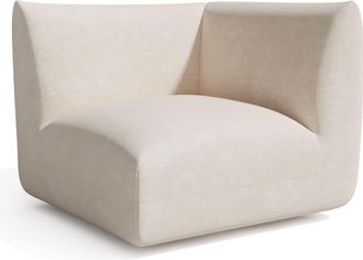 Sia Home M&oacute;dulo esquinero terciopelo chenilla crema