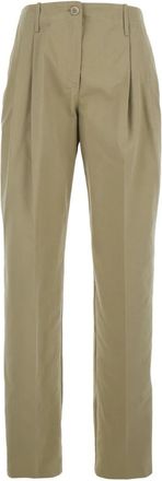 Semicouture Y6So 22T17 Rechte Broek - Dames - Straight fit broeken - Beige - S - Katoen - Broeken