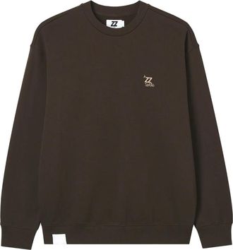 Izzue Felpa girocollo con logo - Marrone