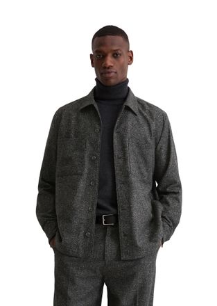 Marc O'Polo Hemdjacke MARC OPOLO, Herren, Gr. XXL, multi, broken graphite, Obermaterial: 50% Schurwolle, 30% Polyester, 20% Baumwolle, loose fit, 1-Knopf-Manschet