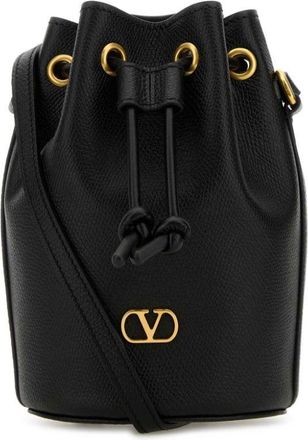 Valentino Garavani V Logo Signature Mini Leather Bucket Bag