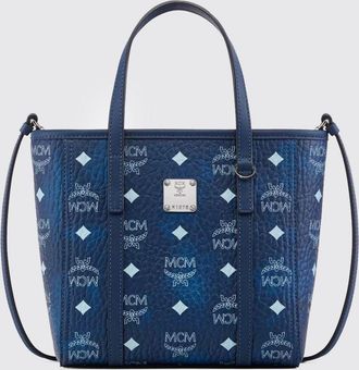 MCM Borsa Toni Small MCM in cotone spalmato con logo all over