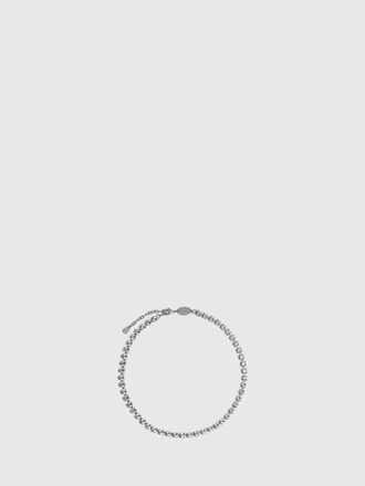 Dsquared2 Collana girocollo D2 in metallo argentato con strass incastonati