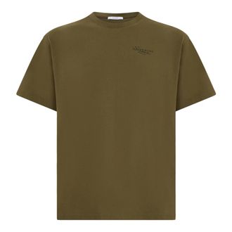 Givenchy T-Shirts, male, Green, Size: L Stamp Print Cotton T-shirt