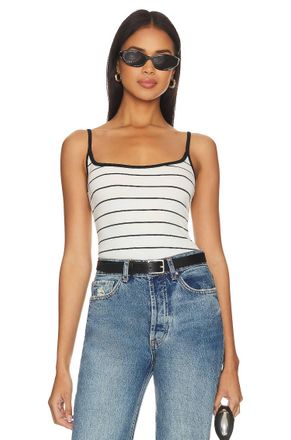 WeWoreWhat Scoop Cami Bodysuit In Ecru / Black Stripe