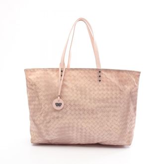 Bottega Veneta Pink Nylon Leather Tote Bag (Pre-Owned)