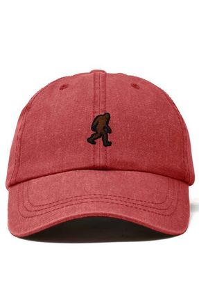Dalix Sasquatch Embroidered Dad Hat in Washed Red at Nordstrom