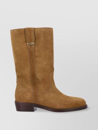 Isabel Marant almond toe suede block heel boots