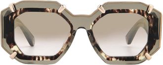 Philipp Plein Brown Gradient Geometric Ladies Sunglasses SPP098V G61G 53
