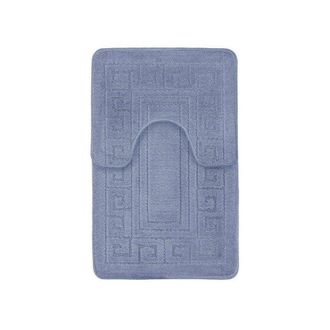TJ Hughes Greek Key Blue Patterned 2 Piece Bath Mat Set - TJ Hughes