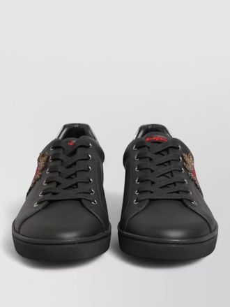 Dolce & Gabbana leather sneakers heart detail flat sole