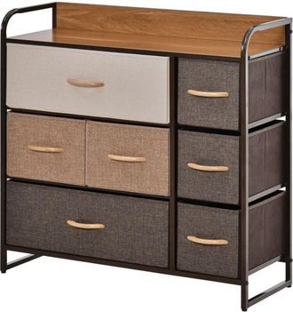 HOMCOM Homcom - 3-Tier Fabric Bedroom Dresser with 7 Foldable Drawers, Multi-Colored