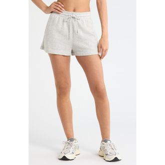 Zella Go Easy French Terry Shorts in Grey Light Heather at Nordstrom, Size Xx-Large