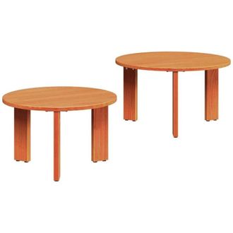 vidaXL Vidaxl - Mesa De Caf&eacute; 2 Pcs Marr&oacute;n Cera 47.5 X 47.5 X 27 Cm