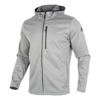 adidas Perfom Fl Jkt Solid Color Fleece Lined Stay Warm Hooded Jacket Gray GV3516