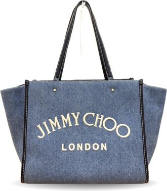 Jimmy Choo London blue Leather Tote Bag (Pre-Owned)