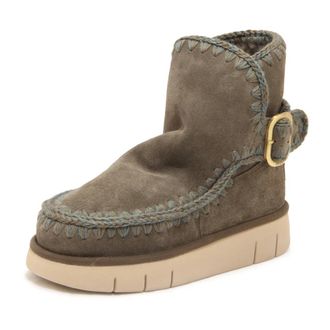 Mou Winter Boots, female, Green, Size: 10 US Mu.fw531020A Bounce Boot Buckle Strap