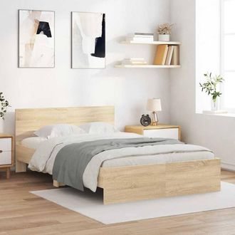 Berkfield Home Bed Frame Wall-mounted Sonoma 137 x 190 cm Engineered Wood in Brown