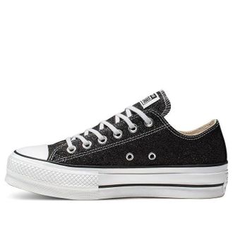 Converse (WMNS) Converse Chuck Taylor All Star Lift Glitter Low Top Thick Sole Black White 566282C