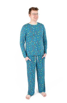 Leveret Mens Viscose Matching Family Holiday Pajamas, Reindeer & Polar Bear Prints in Fish at Nordstrom, Size Xx-Large