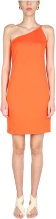 Dsquared2 One Shoulder Bodycon Dress - Dames - Korte kleedjes - Oranje - M - Kleedjes