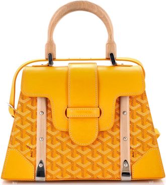 Goyard Saigon Top Handle Bag Coated Canvas with Leather PM