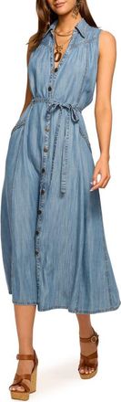 Ramy Brook Clover Sleeveless Chambray Shirtdress in Light Chambray at Nordstrom, Size Xx-Small