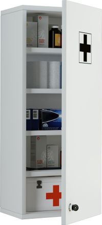 VCM Gabinete M&eacute;dico Vcm Dimensiones Aprox. Al. 70 X An. 27 X P. 19 Cm Armario De Farmacia Bloqueable Colgante Gabinete Farmac&eacute;utico - Medasa L (blanco)